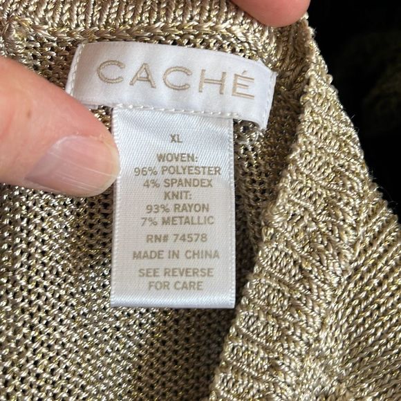Cache XL gold blouse with criss cross on the back - 2349 - Picture 3 of 3